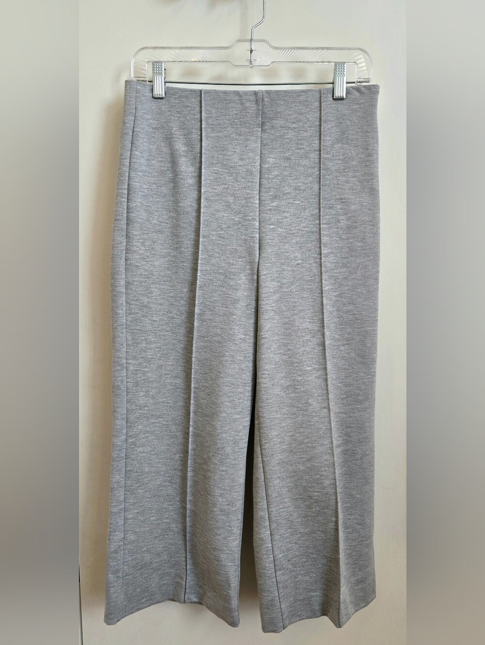 New Ann Taylor Petite Grey Pintuck Wide Leg Crop Pants